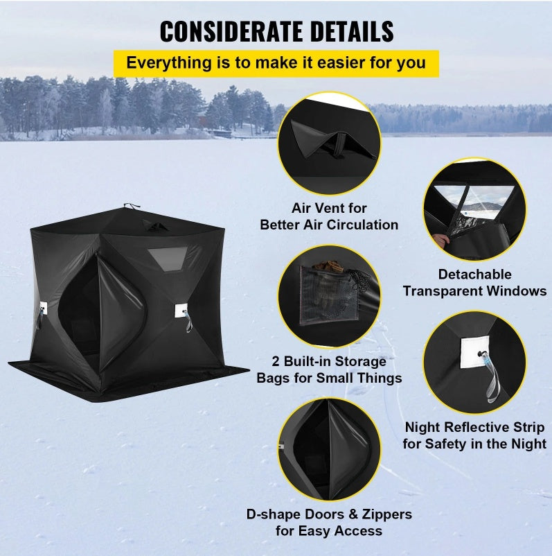 VEVOR 2-3 Person Ice Fishing Shelter