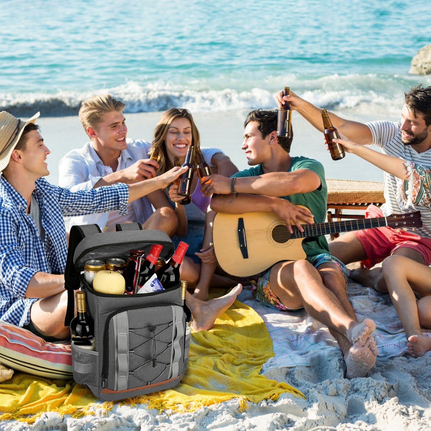 1Pc Cooler Backpack-36 Can Leakproof & Insulated