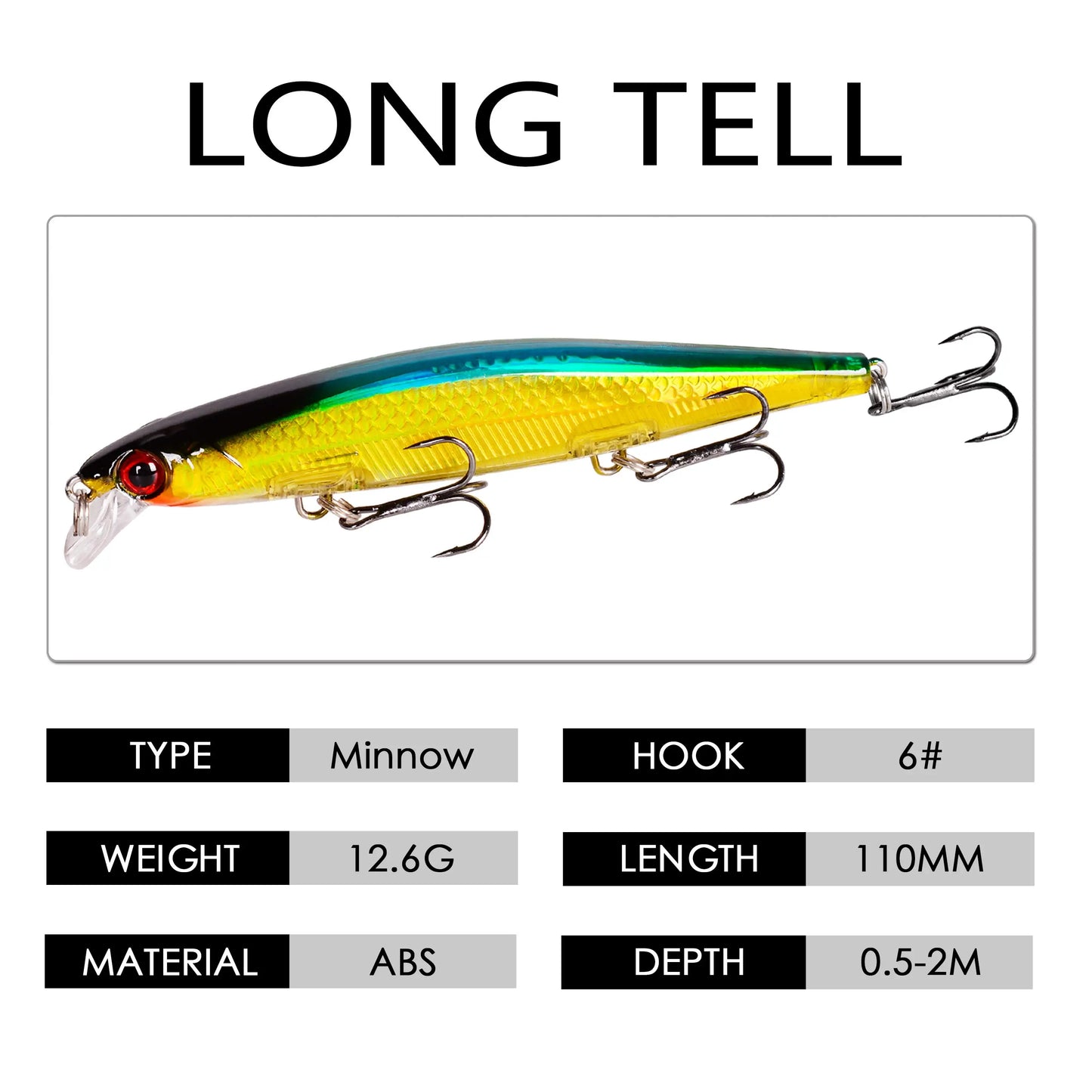 1PCS Laser Wobbler Fishing Lures Minnow Hard Artificial Bait 11CM