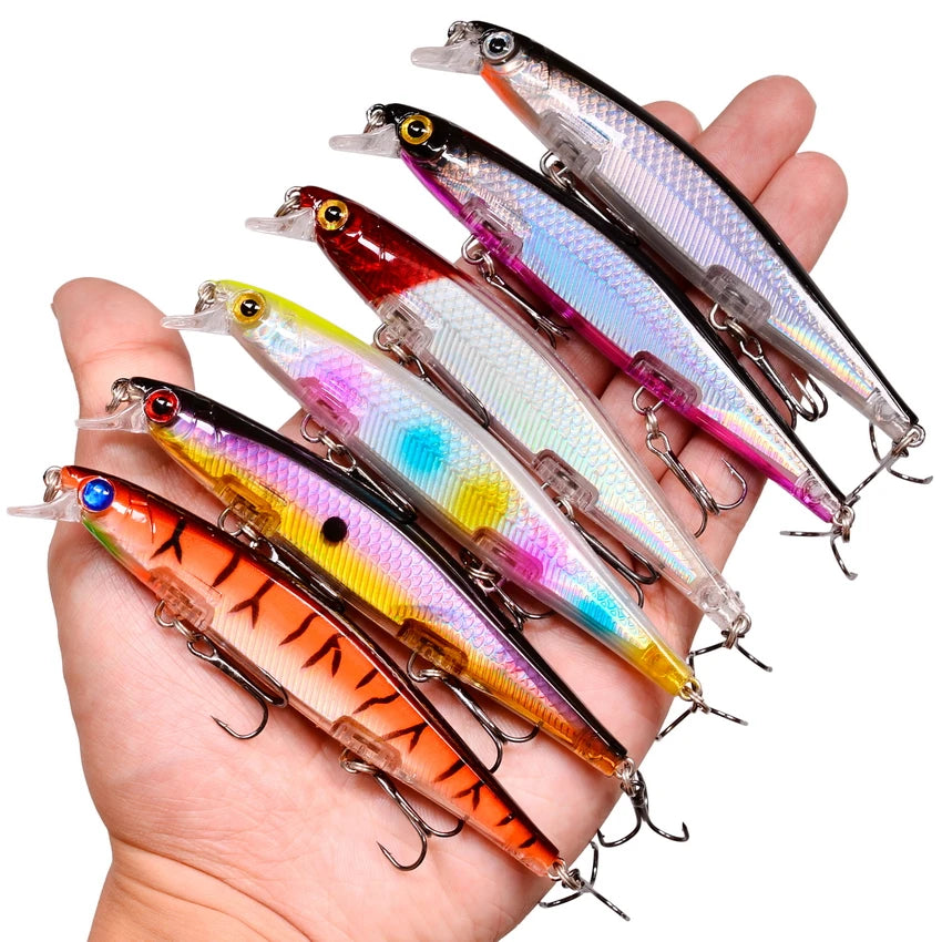 1PCS Laser Wobbler Fishing Lures Minnow Hard Artificial Bait 11CM