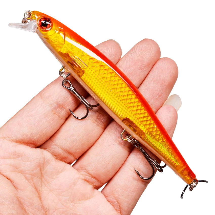 1PCS Laser Wobbler Fishing Lures Minnow Hard Artificial Bait 11CM