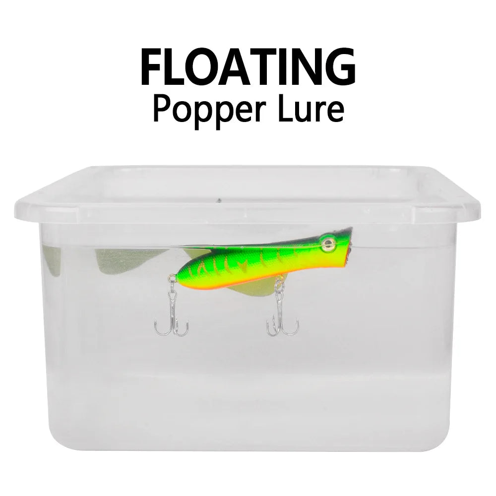 Topwater Popper Saltwater Fishing 8cm-12g 6# Floating Bait Hard Bait Artificial Wobblers Plastic Fishing Tackle for Striper Pike
