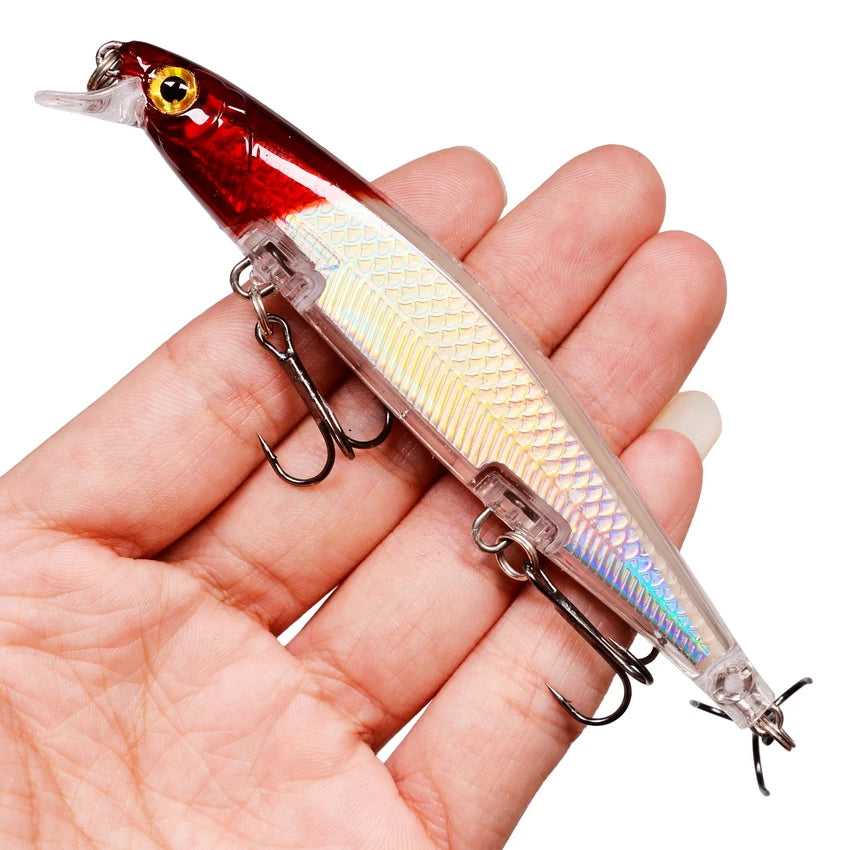 1PCS Laser Wobbler Fishing Lures Minnow Hard Artificial Bait 11CM
