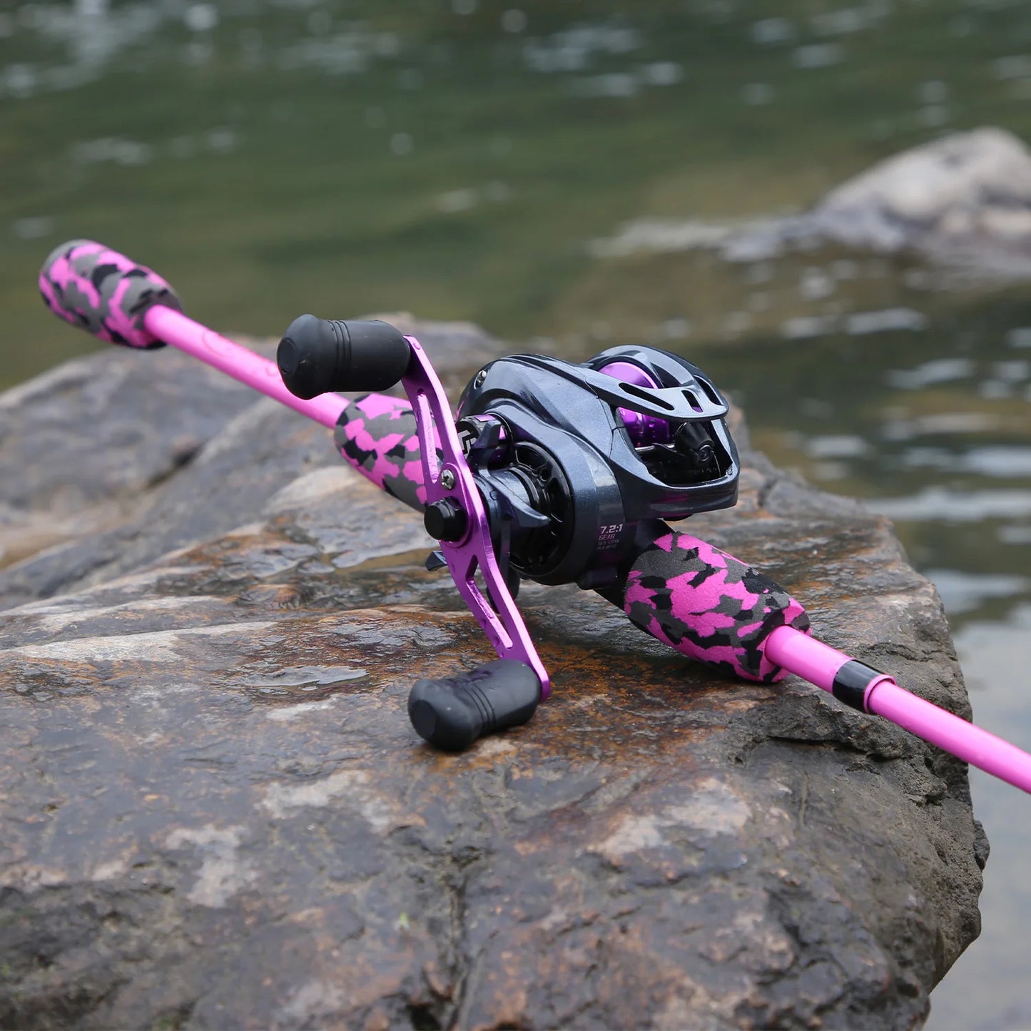 Sougayilang Freshwater Bass Fishing Rod - Hot Pink