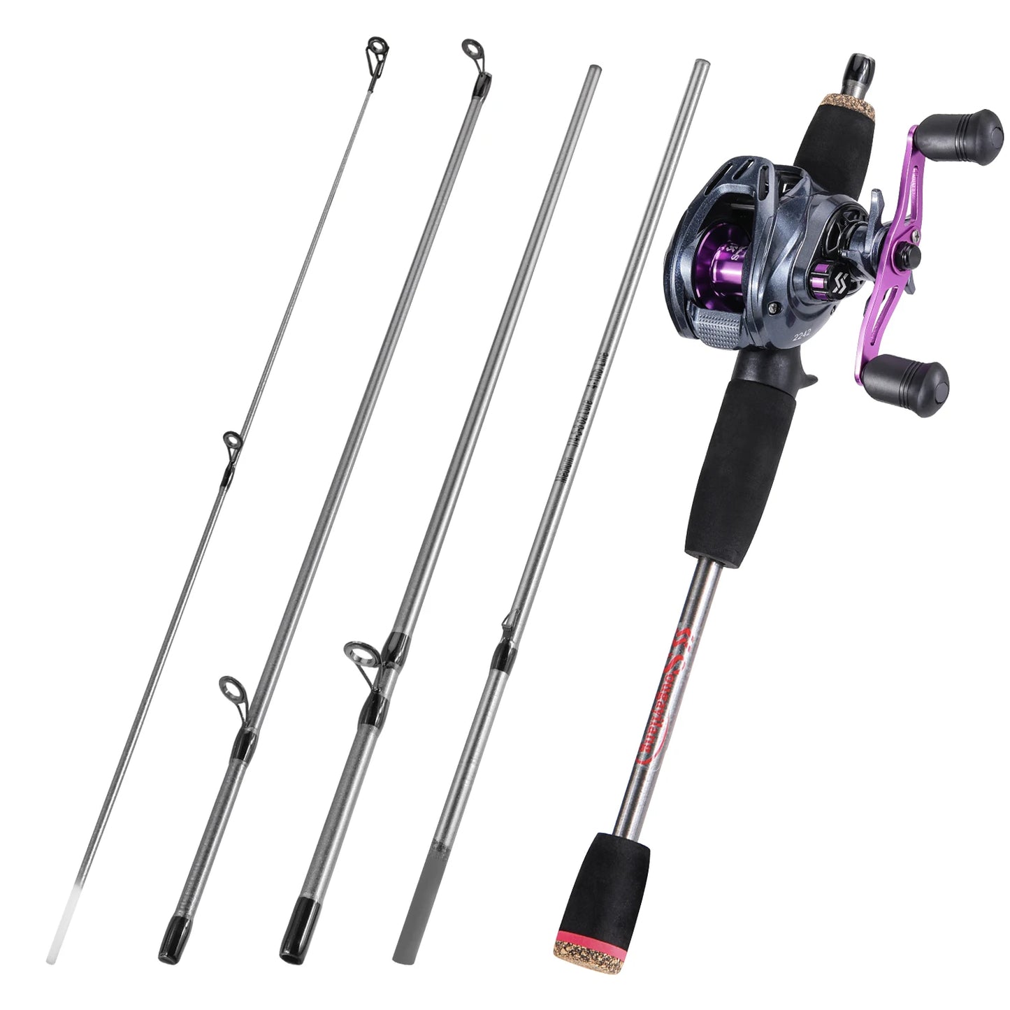 Sougayilang Freshwater Bass Fishing Rod - Hot Pink