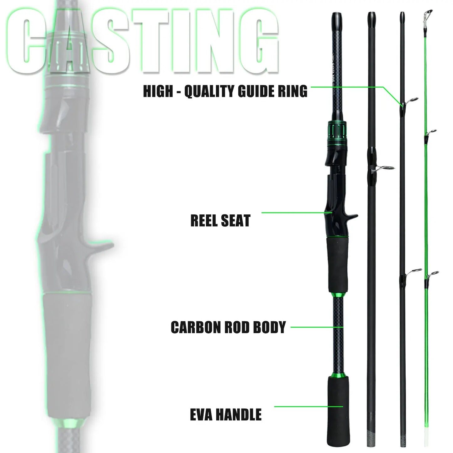 Ali Bait-Cast Combo Black/Green