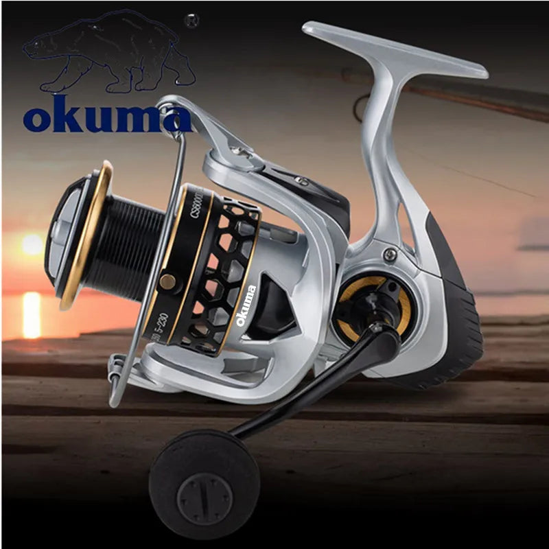OKUMA 2000-12000 Spinning Reel w/ sunglasses