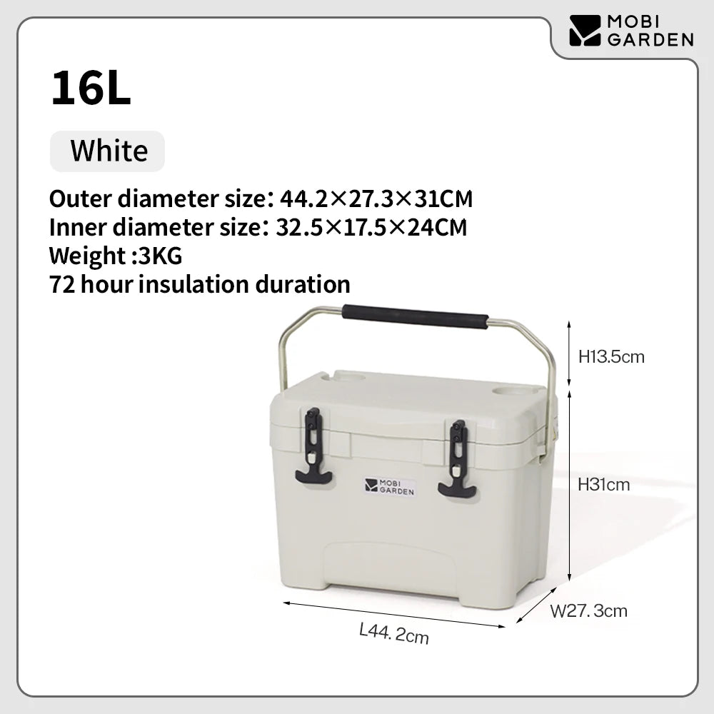Mobi Garden Portable Wheeled Cooler  Insulated Ice Box for Car Picnics Outdoor Camping   Fresh Food Storage