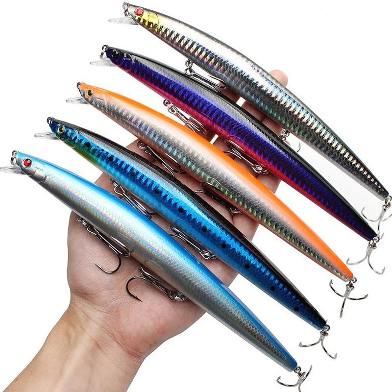 1pc Big Bionic Minnow Lure Artificial Bait 180mm/24g Half Water Fishing Lure Fishing Tackle - Perfect for Catching Big Fish