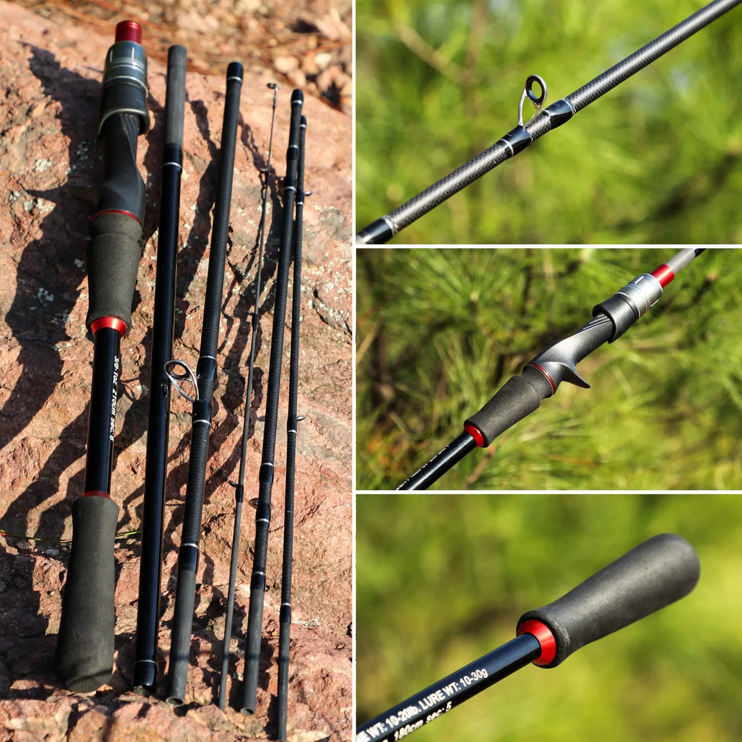 Sougaliyang Spinning/Casting Carbon Fiber 5-section Rod