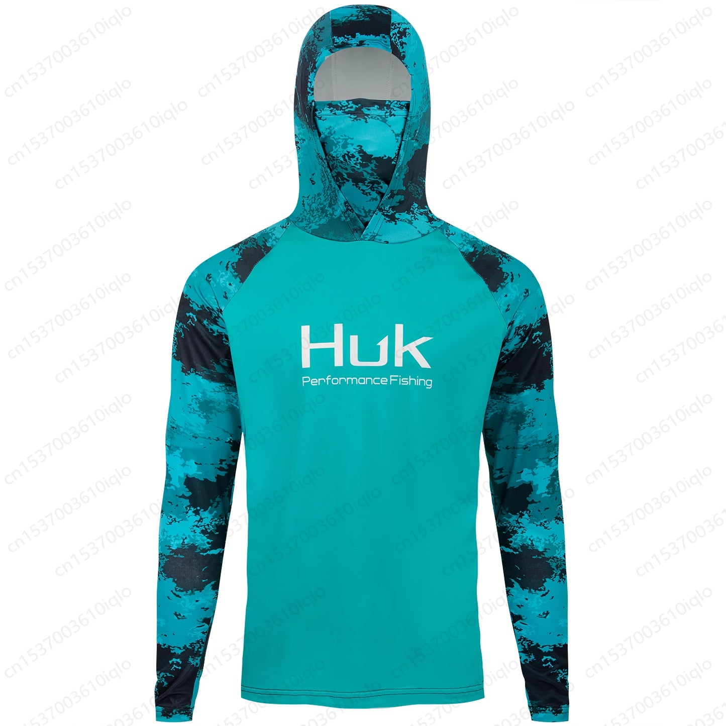 Huk UPF 50+ Long Sleeve Fishing Hoodie/Jersey w/ Mask