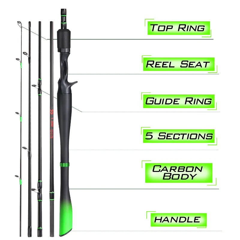 Sougayilang 6’ 7’ 8’ Carbon Fiber Spinning/Casting Rod