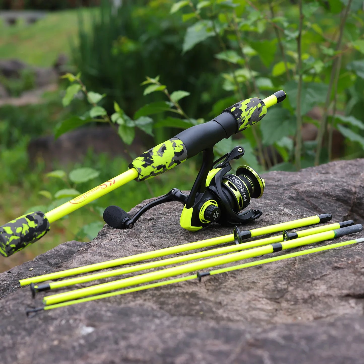 Sougayilang 5-section Spinning Combo - Yellow 6’ 7’ 8’