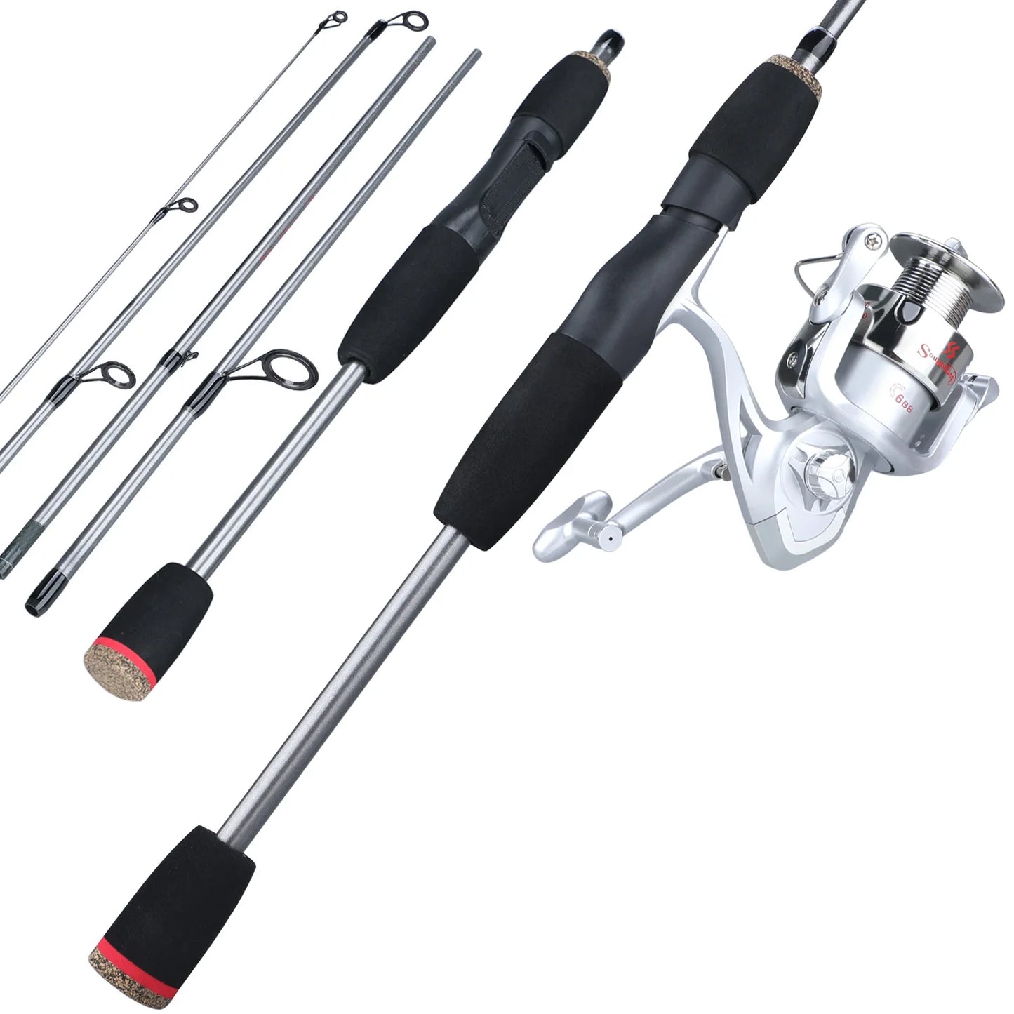 Sougayilang 5-section Spinning Combo - Yellow 6’ 7’ 8’