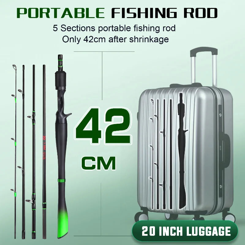 Sougayilang 6’ 7’ 8’ Carbon Fiber Spinning/Casting Rod
