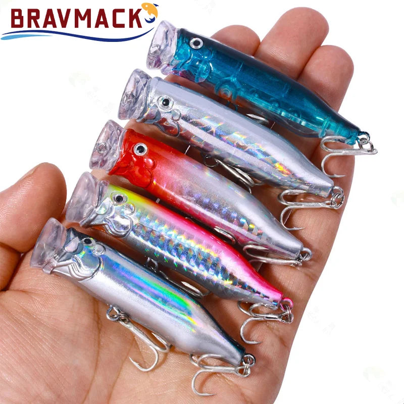 1pc Floating Popper Wobbler Fishing Lure Crankbait Artificial Bait Poper Carp Fishing Bait Artificial Bait