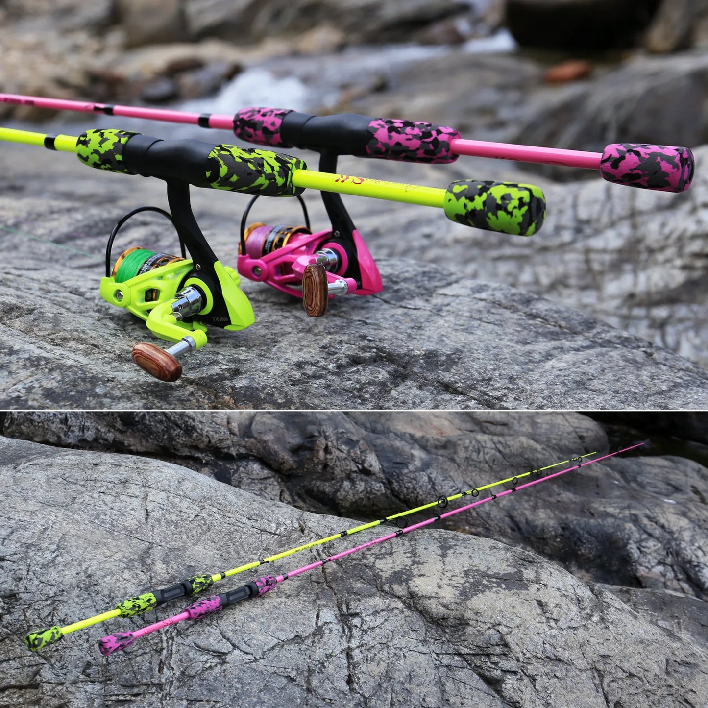 Sougayilang 5-section Spinning Combo - Yellow 6’ 7’ 8’