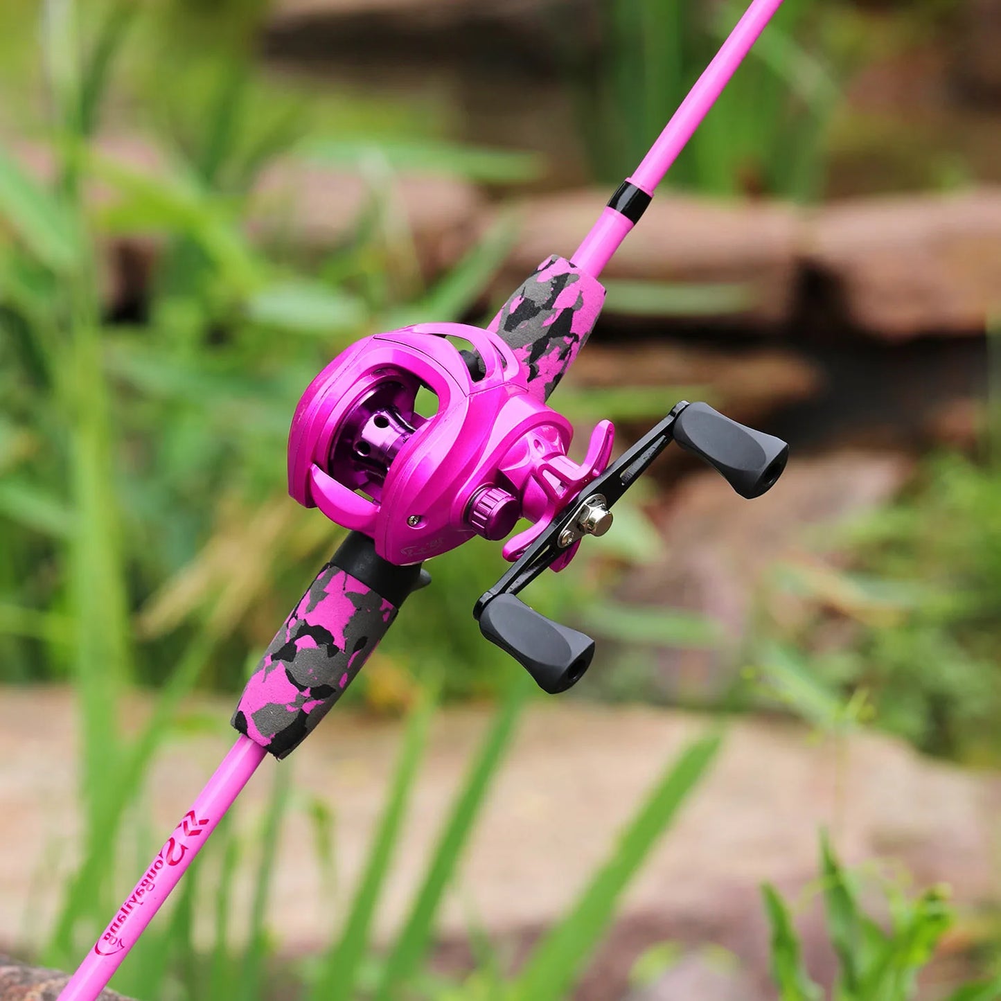 Sougayilang Freshwater Bass Fishing Rod - Hot Pink