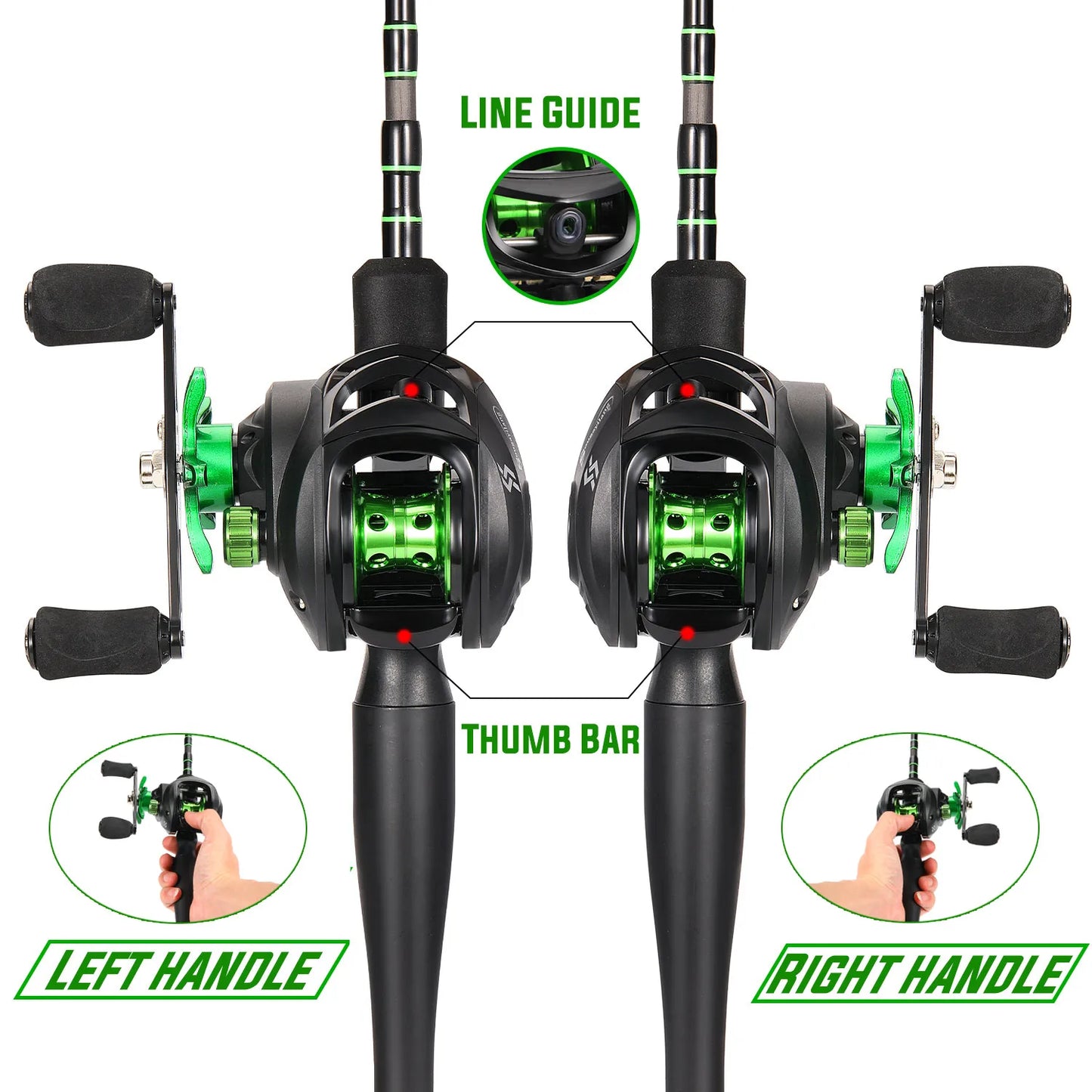 Sougaliyang Bait-Cast Combo - Lime Green 6’ 7’ 8’
