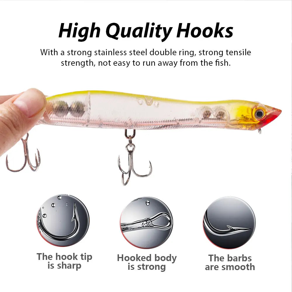 120mm/18g Topwater Pencil Popper Floating Fishing Lure