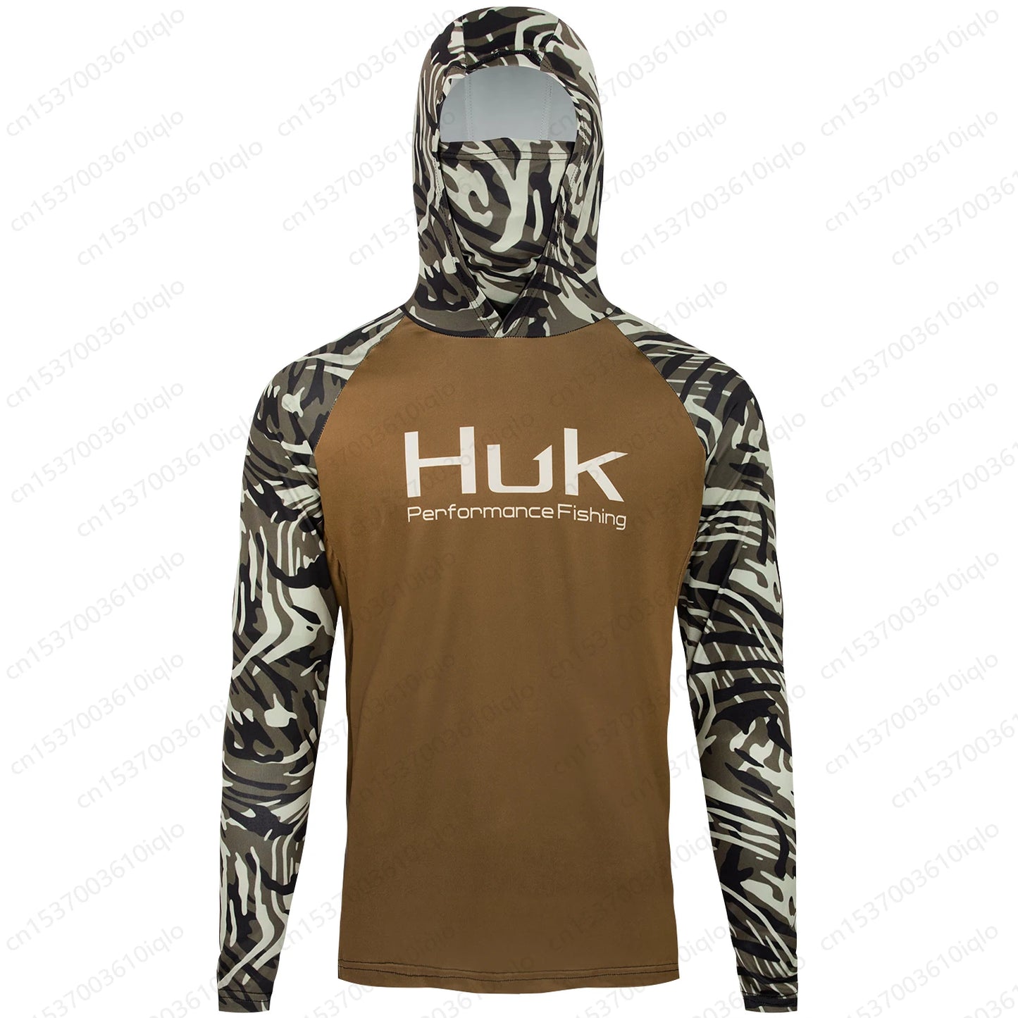 Huk UPF 50+ Long Sleeve Fishing Hoodie/Jersey w/ Mask