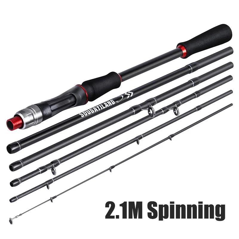 Sougaliyang Spinning/Casting Carbon Fiber 5-section Rod