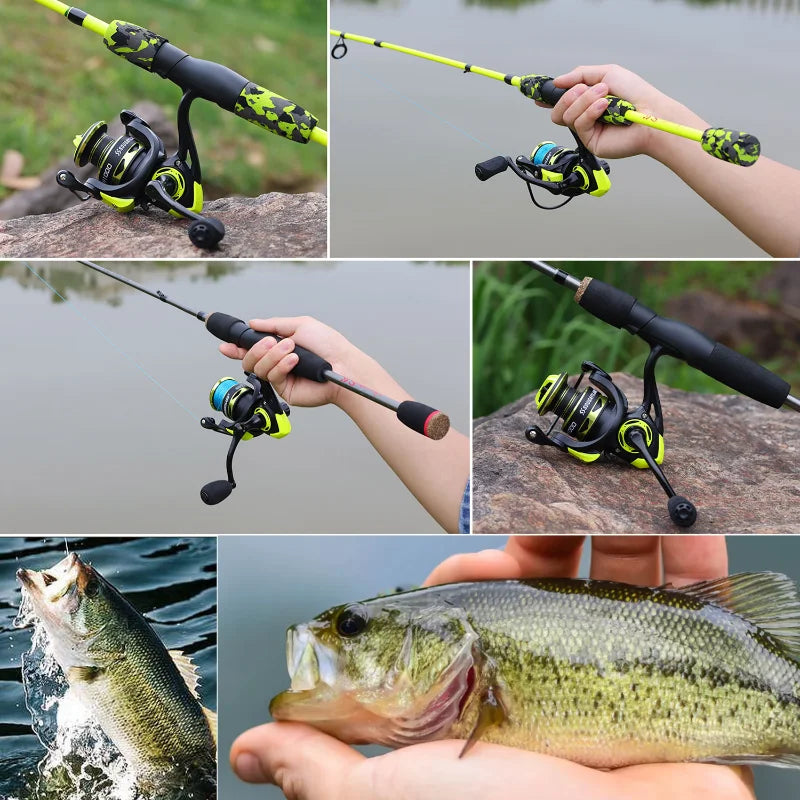 Sougayilang 5-section Spinning Combo - Yellow 6’ 7’ 8’