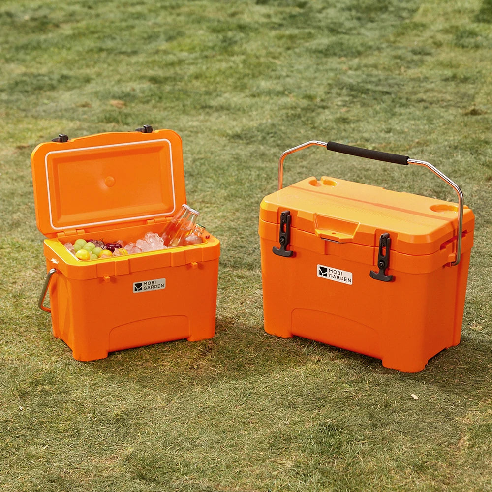 Mobi Garden Portable Wheeled Cooler  Insulated Ice Box for Car Picnics Outdoor Camping   Fresh Food Storage