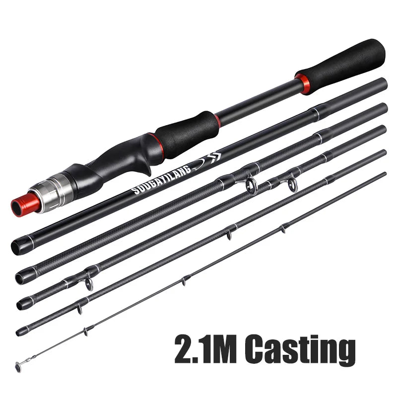 Sougaliyang Spinning/Casting Carbon Fiber 5-section Rod