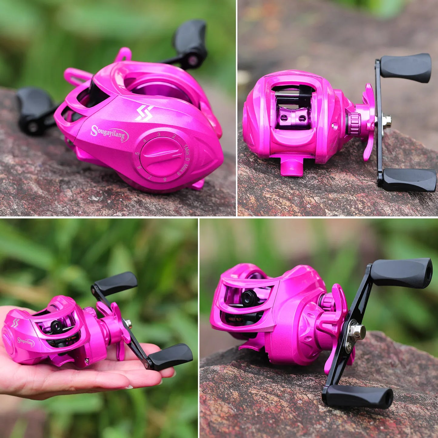 Sougayilang Freshwater Bass Fishing Rod - Hot Pink