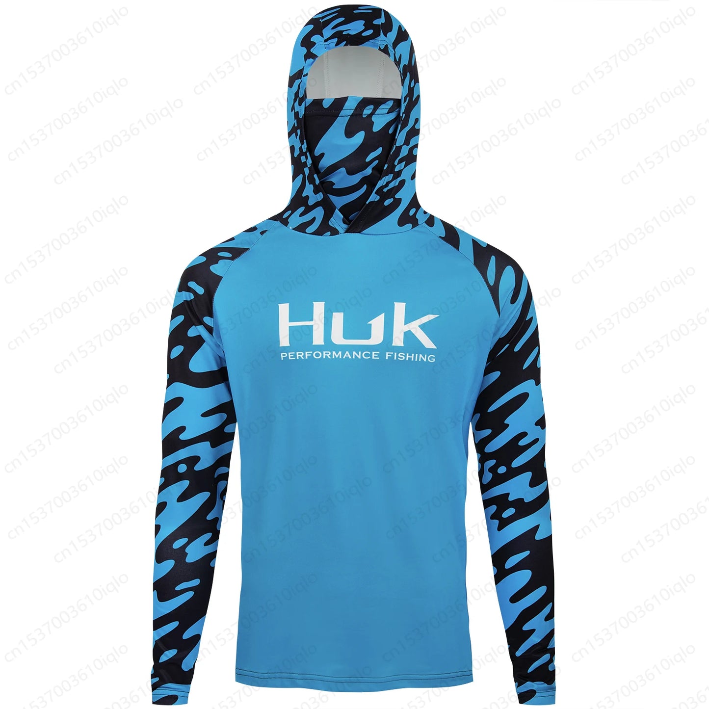 Huk UPF 50+ Long Sleeve Fishing Hoodie/Jersey w/ Mask