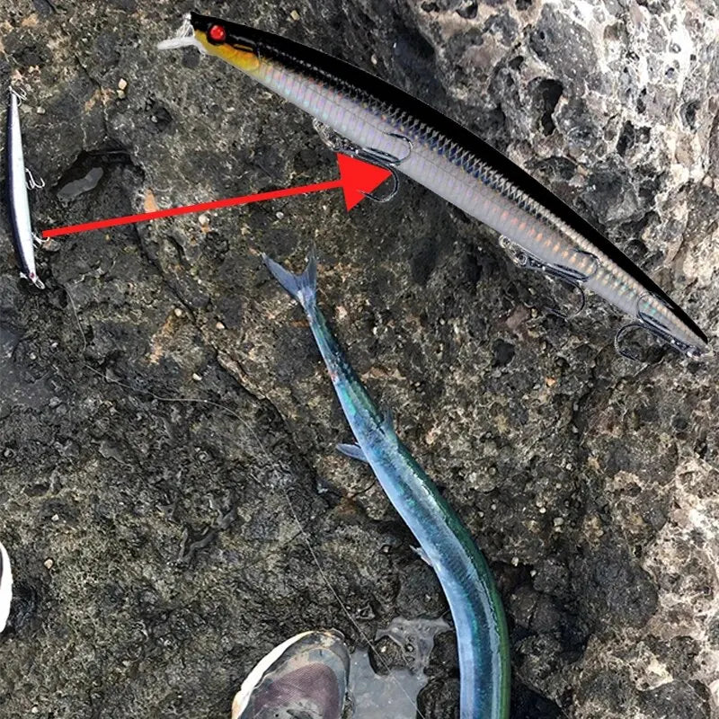 Minnow Fishing Lure Laser Hard Artificial Bait 18cm 24g 3D Eyes Sharp Hooks Sea Fishing Bait Colorful Crankbait Wobblers