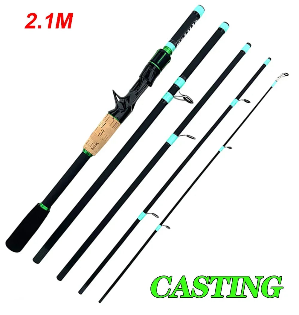 Micro Fish Lure Fishing Rods 1.8m 2.1m Carbon Spinning Baitcasting Travel Casting Rod Lure Weight 3.5g-14g ML Trout Pike Fishing