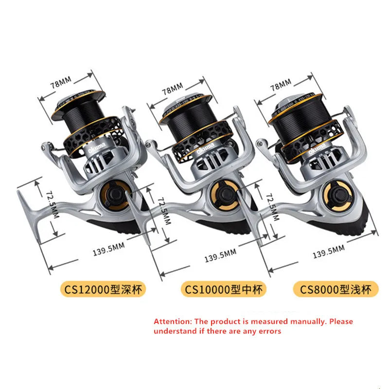 OKUMA 2000-12000 Spinning Reel w/ sunglasses