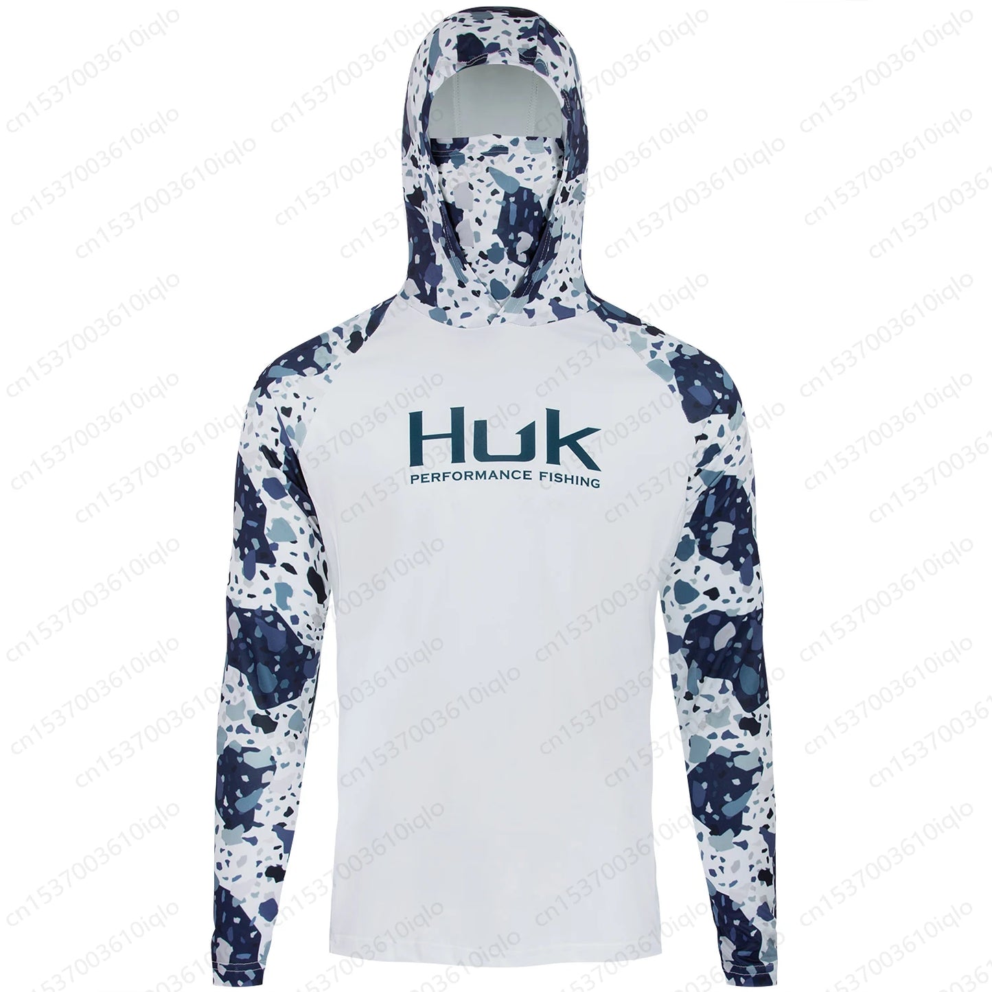 Huk UPF 50+ Long Sleeve Fishing Hoodie/Jersey w/ Mask