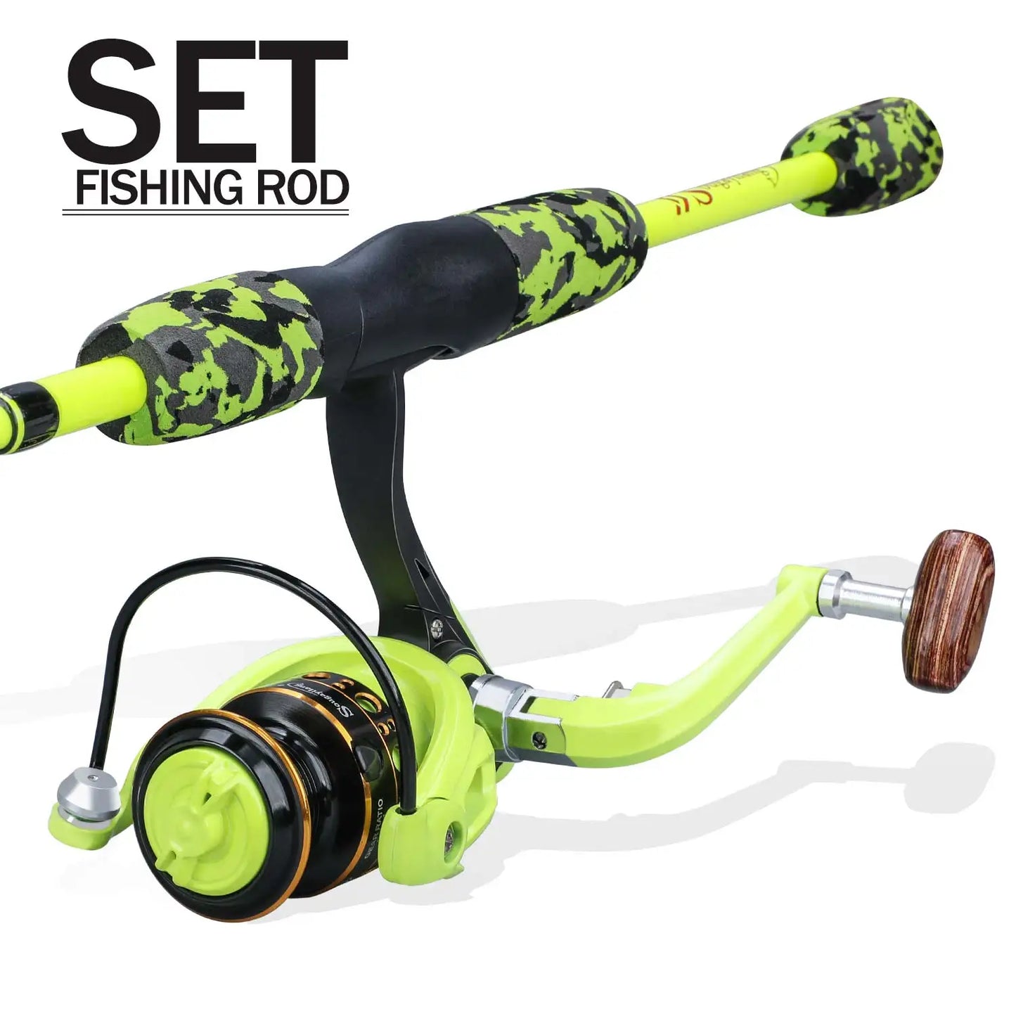 Sougayilang 5-section Spinning Combo - Yellow 6’ 7’ 8’