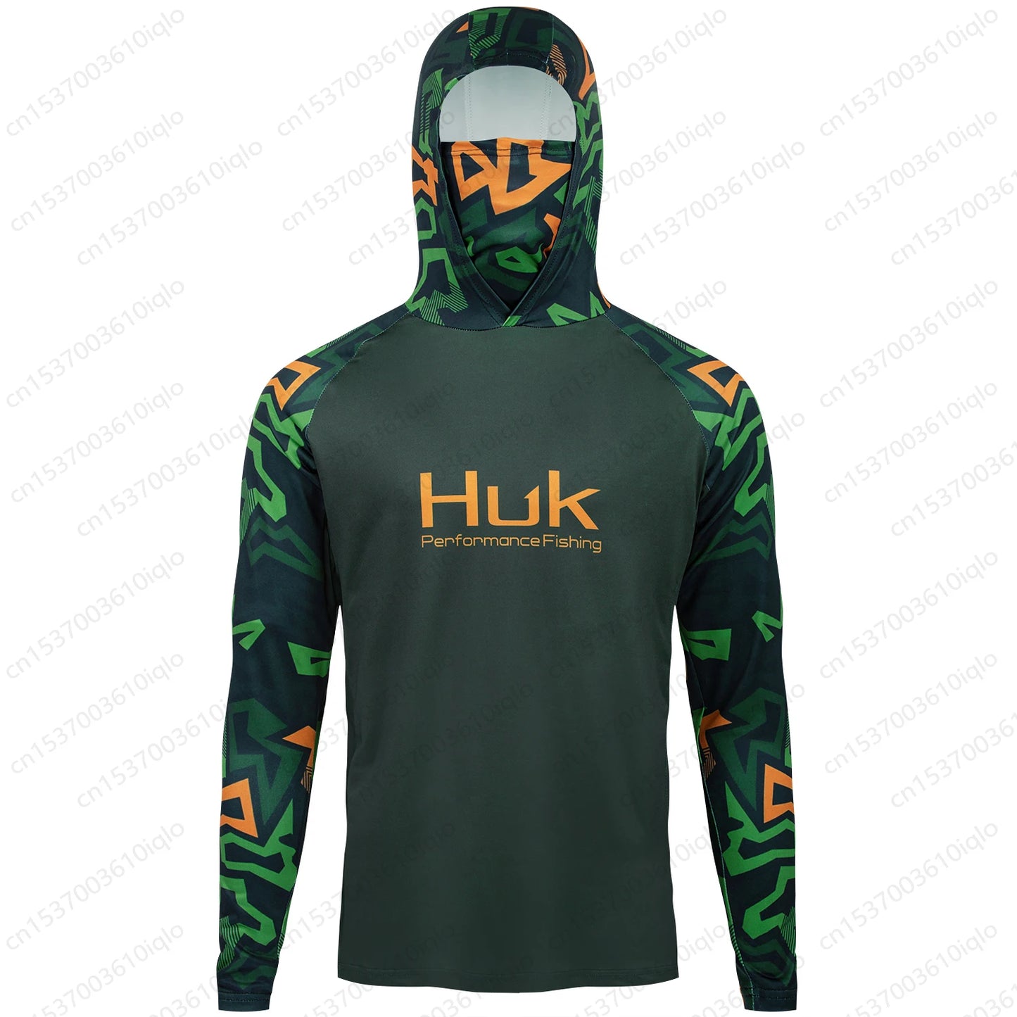 Huk UPF 50+ Long Sleeve Fishing Hoodie/Jersey w/ Mask