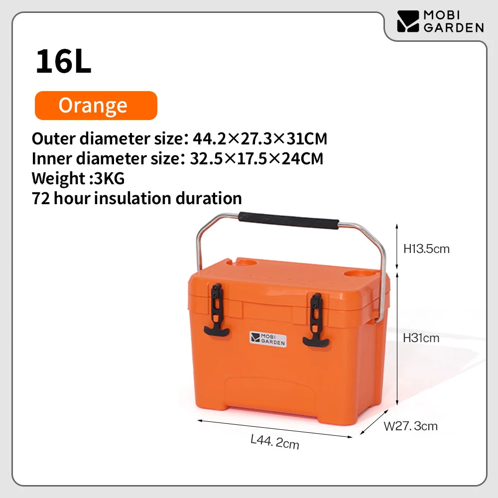 Mobi Garden Portable Wheeled Cooler  Insulated Ice Box for Car Picnics Outdoor Camping   Fresh Food Storage