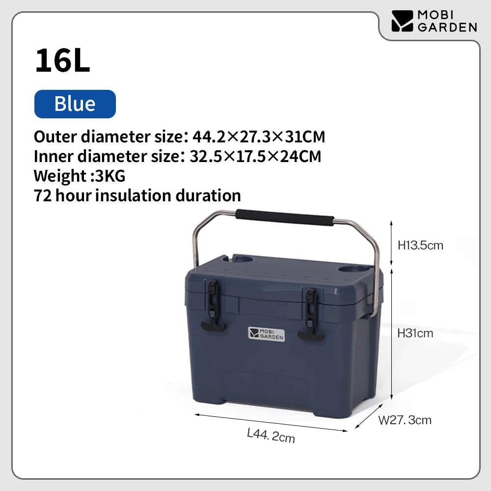 Mobi Garden Portable Wheeled Cooler  Insulated Ice Box for Car Picnics Outdoor Camping   Fresh Food Storage
