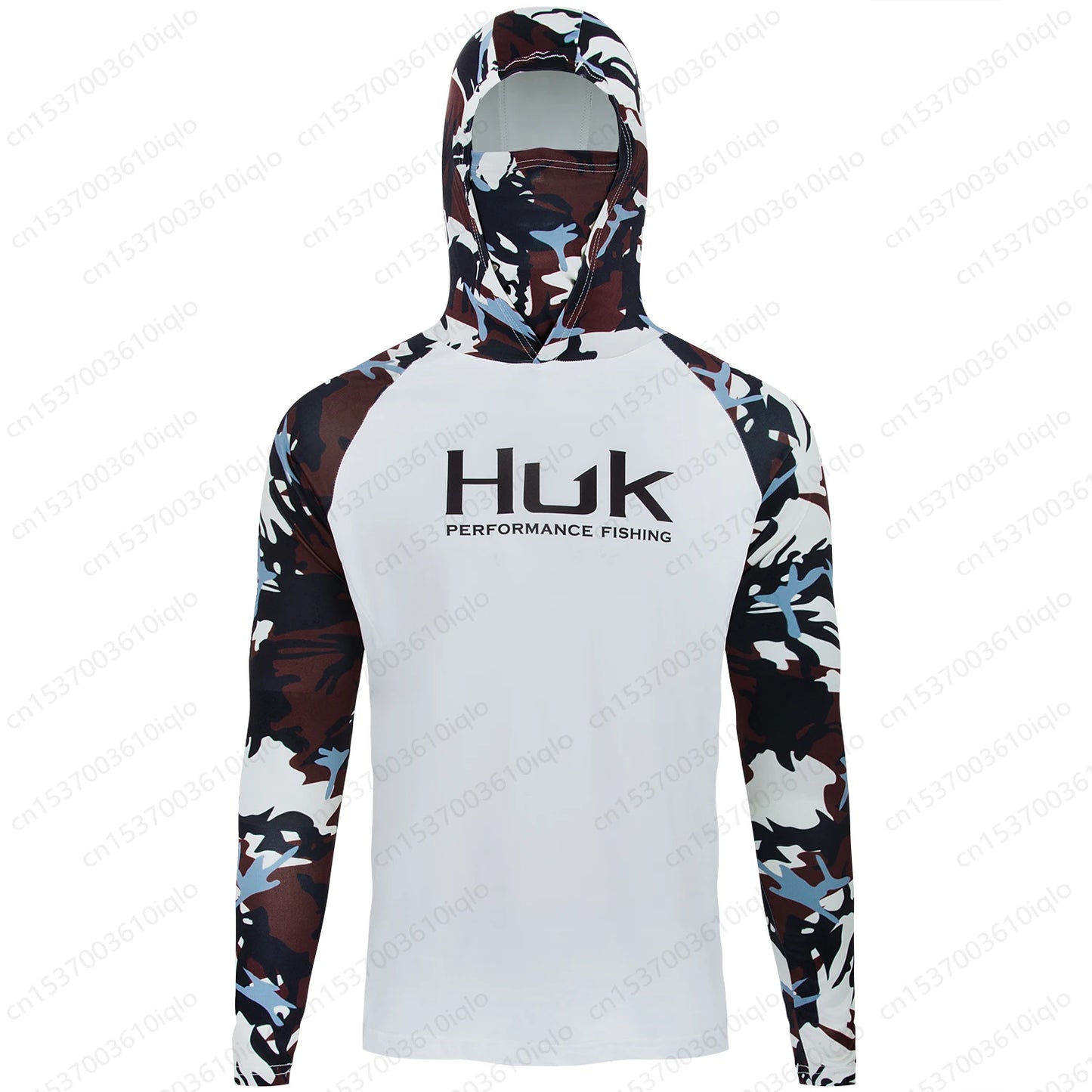 Huk UPF 50+ Long Sleeve Fishing Hoodie/Jersey w/ Mask