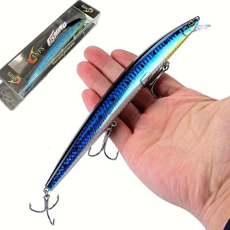 1pc Big Bionic Minnow Lure Artificial Bait 180mm/24g Half Water Fishing Lure Fishing Tackle - Perfect for Catching Big Fish