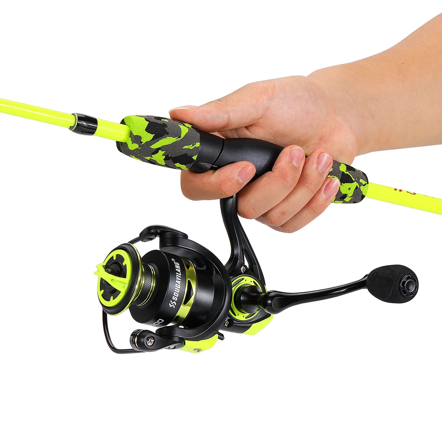 Sougayilang 5-section Spinning Combo - Yellow 6’ 7’ 8’