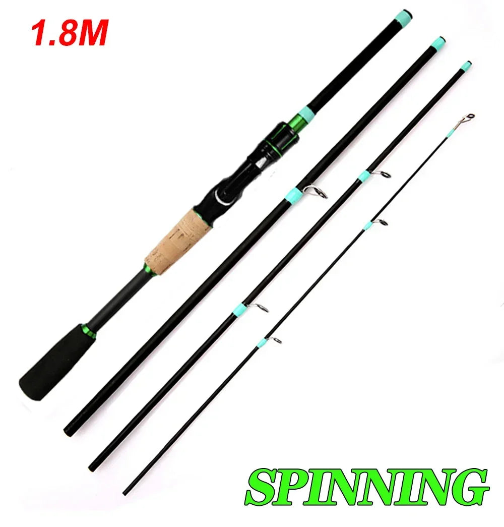 Micro Fish Lure Fishing Rods 1.8m 2.1m Carbon Spinning Baitcasting Travel Casting Rod Lure Weight 3.5g-14g ML Trout Pike Fishing