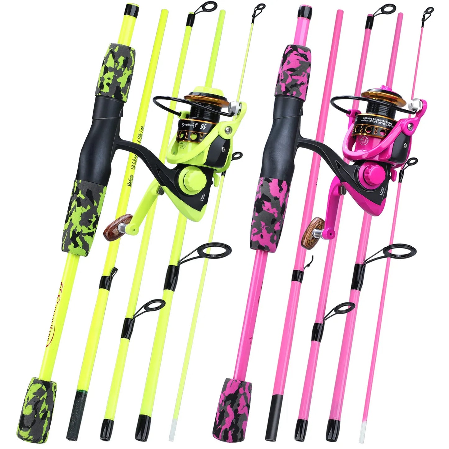 Sougayilang 5-section Spinning Combo - Yellow 6’ 7’ 8’