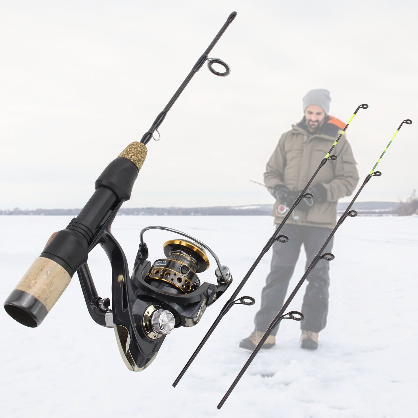 2pc Winter Ice Fishing Rod