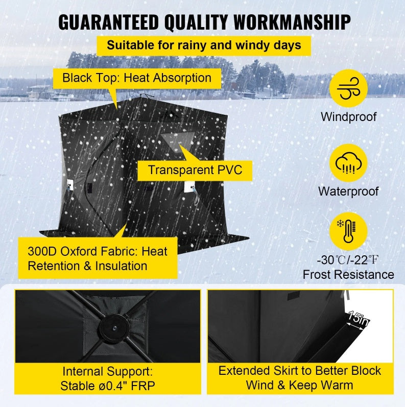VEVOR 2-3 Person Ice Fishing Shelter