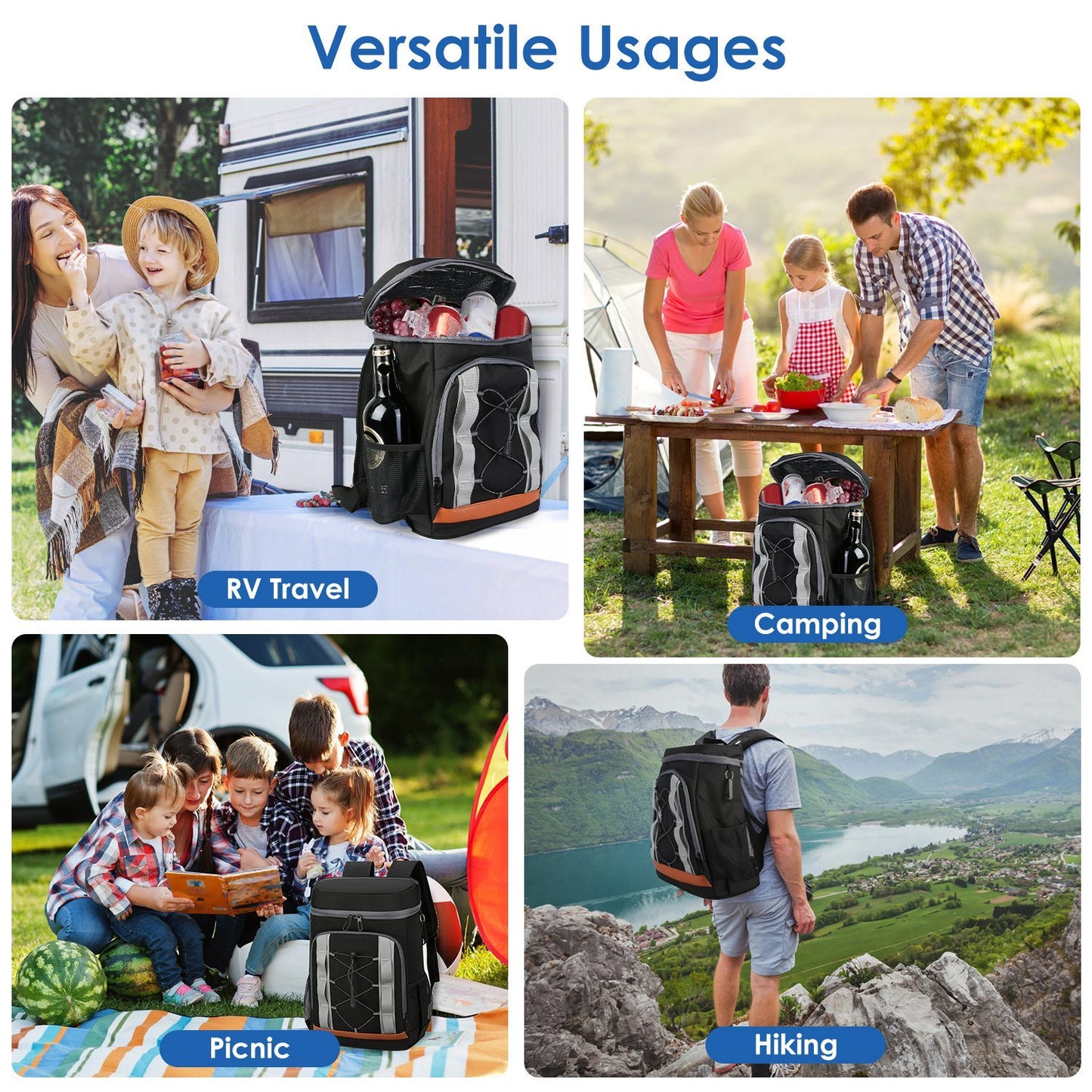 1Pc Cooler Backpack-36 Can Leakproof & Insulated