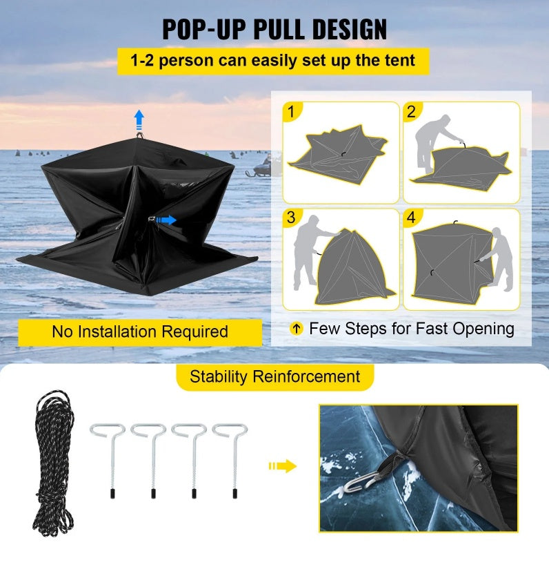 VEVOR 2-3 Person Ice Fishing Shelter