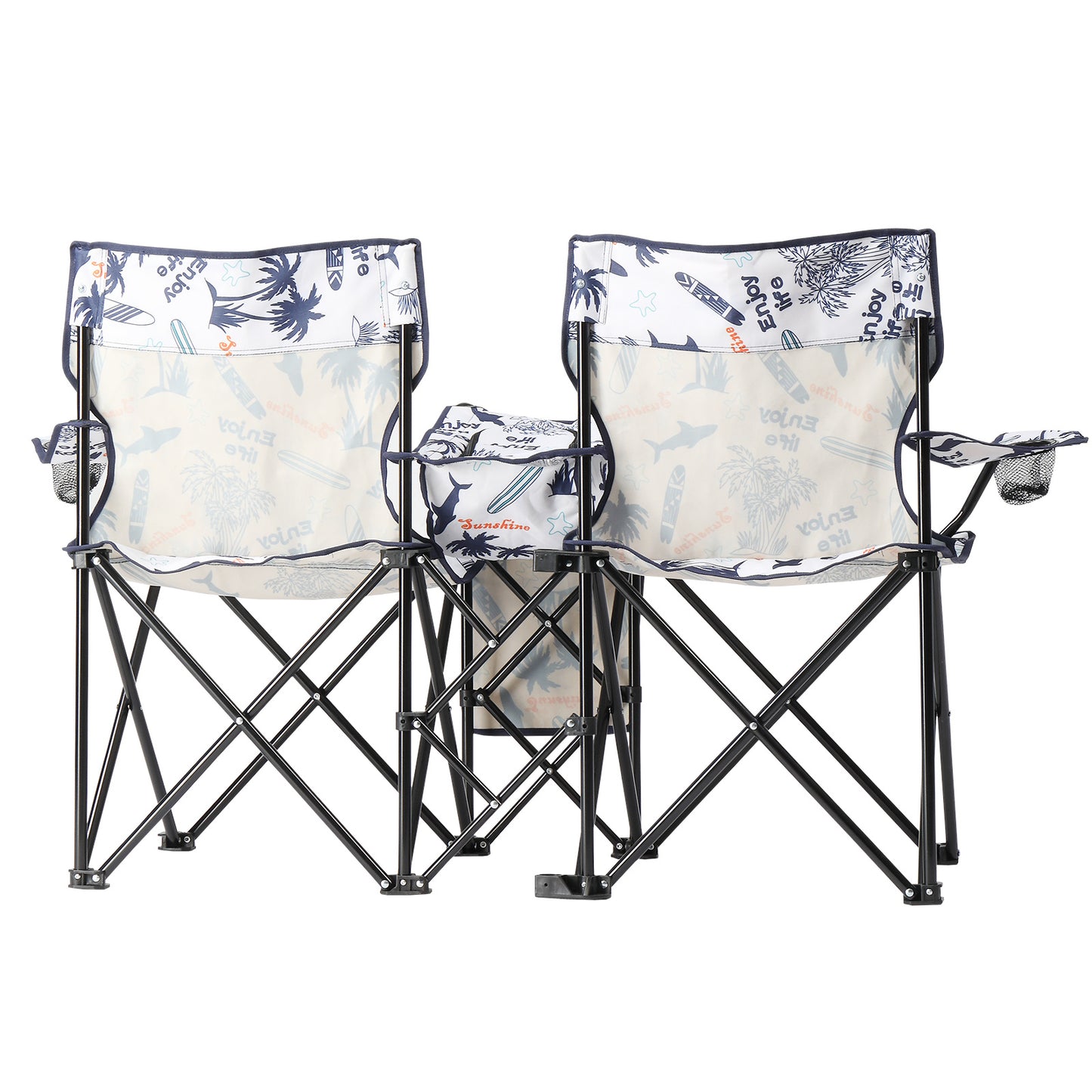 Coconut Tree Pattern Fishing Chair With Parasol