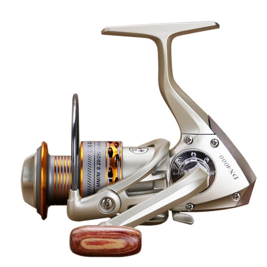 Metal Head Fishing Reel, Wood Handle